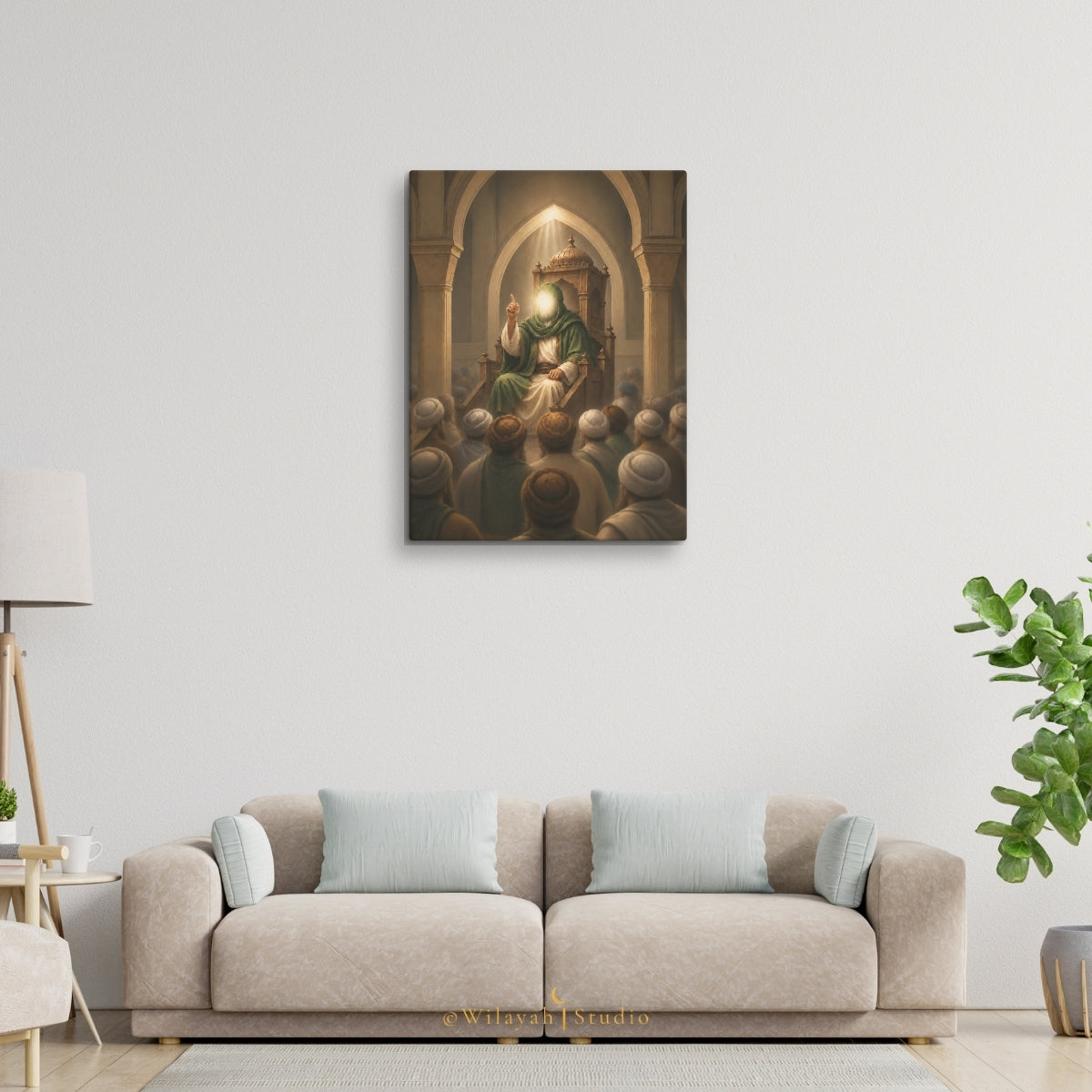 Throne of Knowledge — Imam Ali (AS) | Islamic Canvas Art