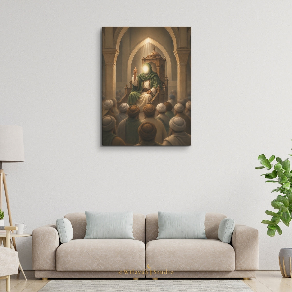 Throne of Knowledge — Imam Ali (AS) | Islamic Canvas Art