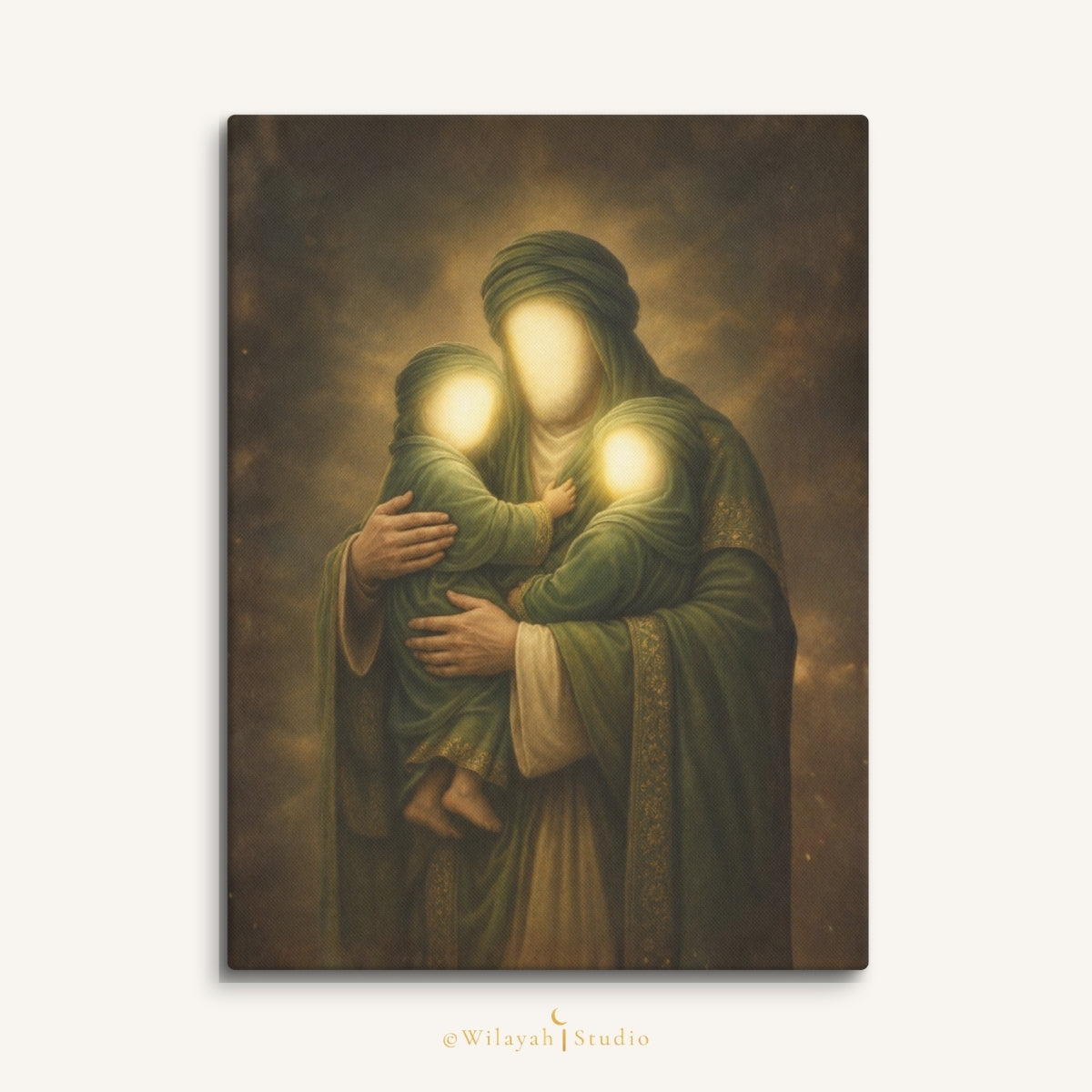 Princes of Paradise — Prophet Muhammad ﷺ, Imam Hassan & Imam Hussain (AS) | Islamic Canvas Art