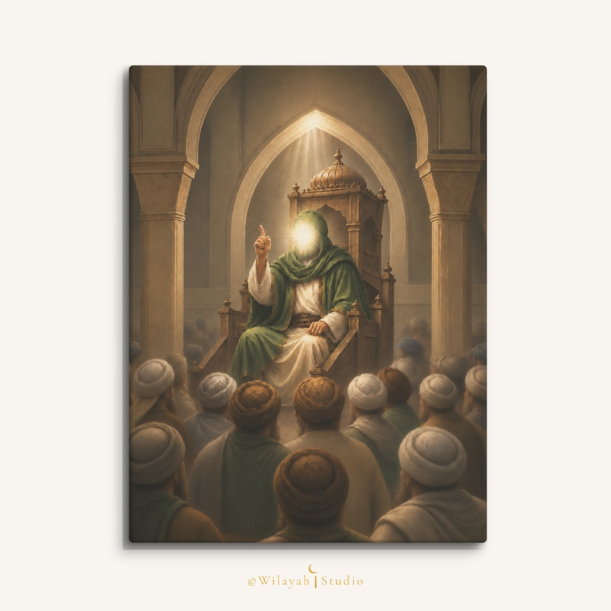 Throne of Knowledge — Imam Ali (AS) | Islamic Canvas Art